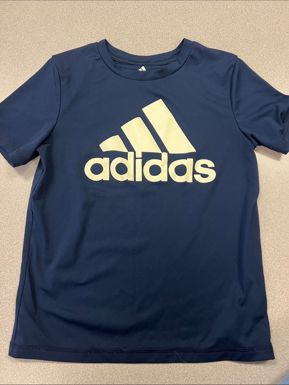 adidas Navy Short Sleeve Logo Tee with White Graphic